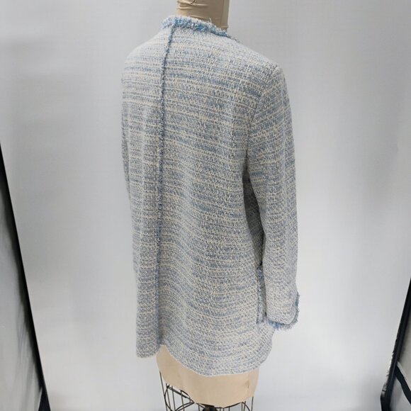 Zara Tweed Jacket Zara Blazer Size XL Zara Blazer long lined open cardigan coat - Picture 11 of 16